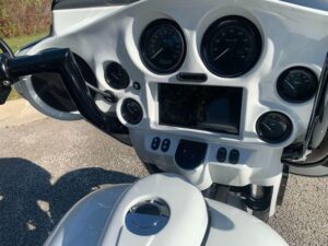 Front screen of a motorcycle speedometer